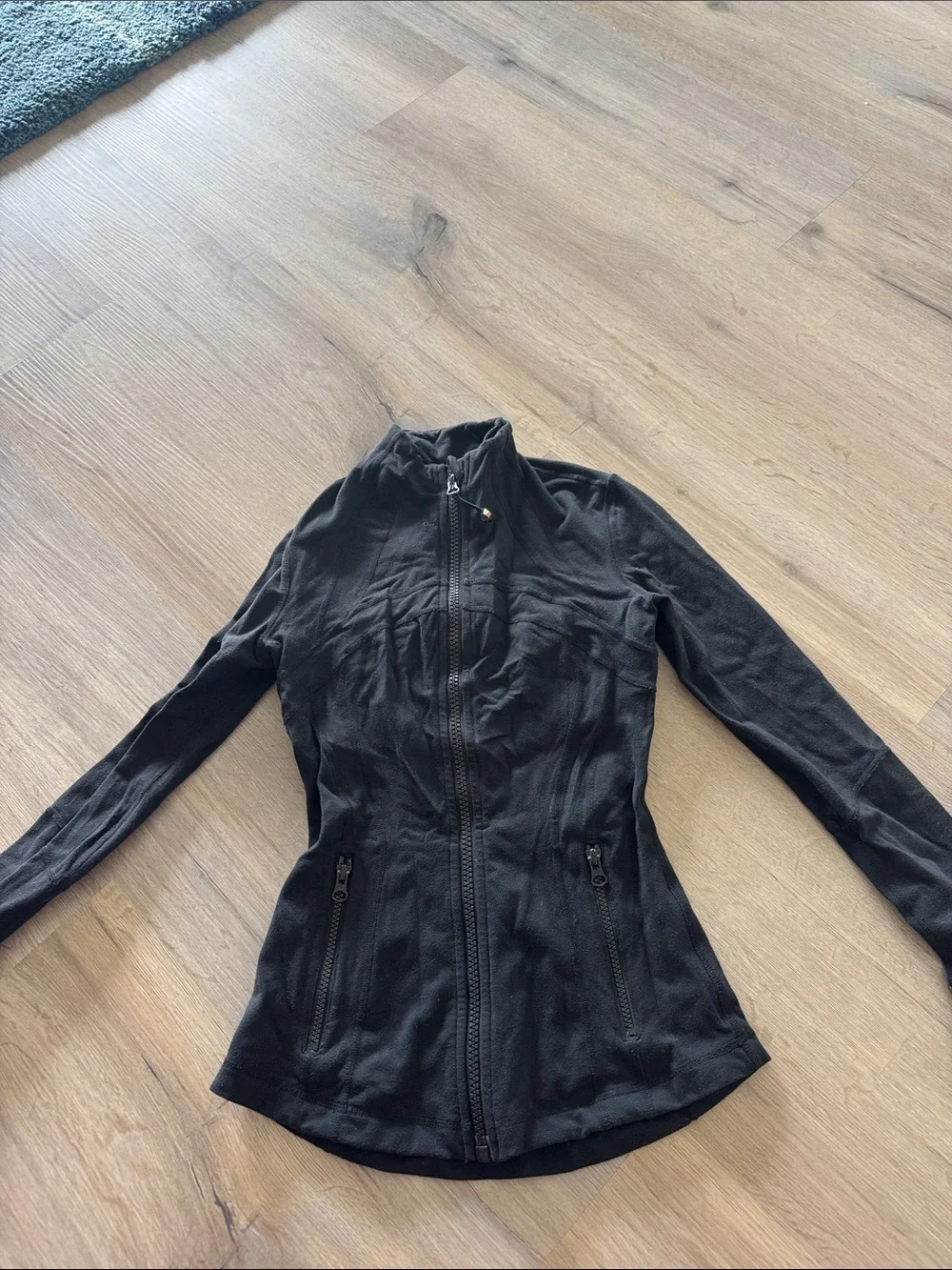 lululemon athletica Black Fitted Zip-Up Bomber Jacket - Picture 1 of 5